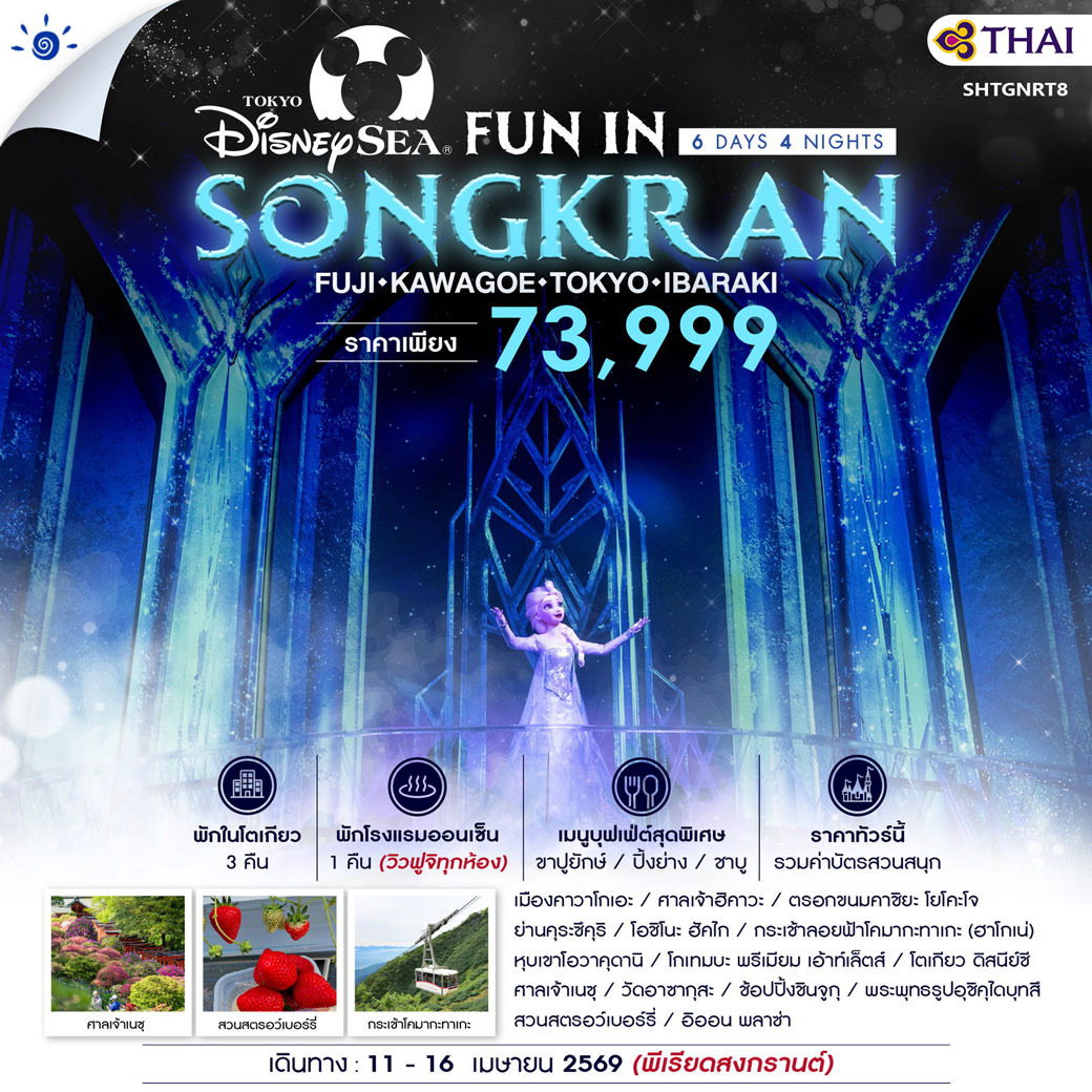 ทัวร์ญี่ปุ่น TOKYO FUJI DISNEYSEA 6วัน 4คืน (TG)